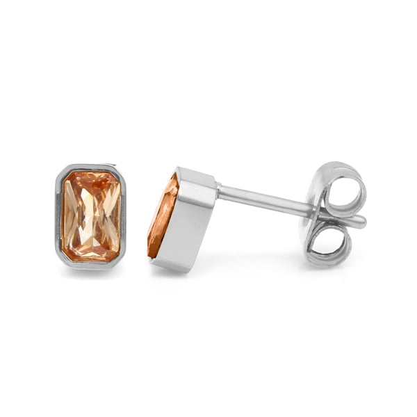 Say It With April Diamond Birthstone Earrings - Silver Plated