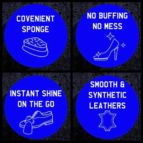 BIRCH Express Shoe Shine Sponge - Integrated Polish for Travel and Office
