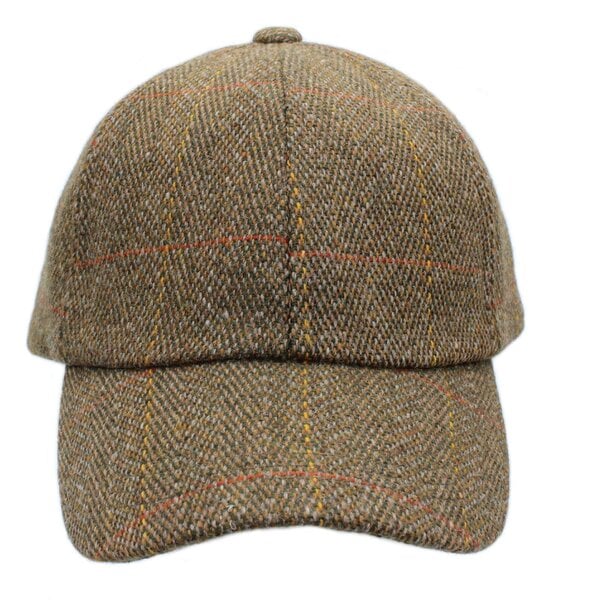 Heather Hats & Accessories Derby Tweed Baseball Cap, Cotton Lining, Outdoor Wear, Cedar Brown