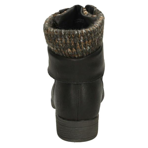 Spot On Ladies Spot On Mid Heel Lace Up Ankle Boots