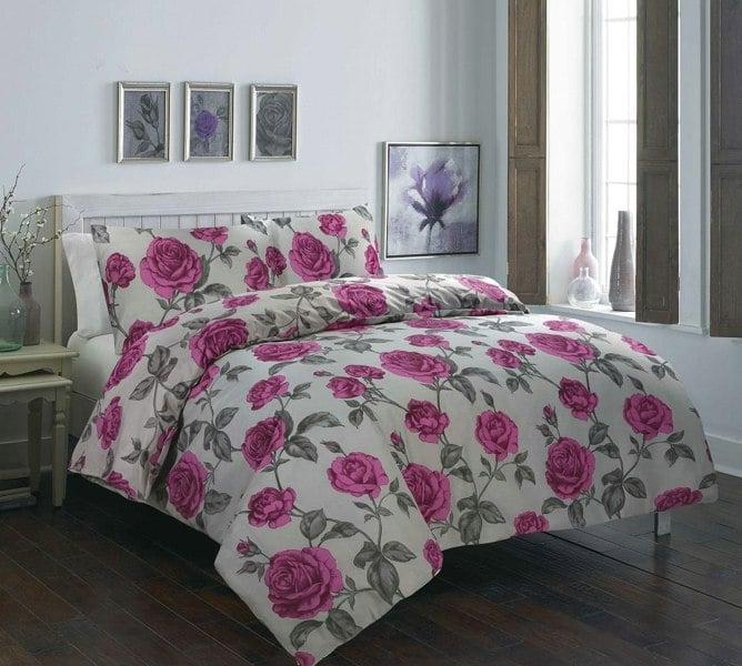 HomeSpace Direct Meadow Grey Duvet Cover Set Bedding