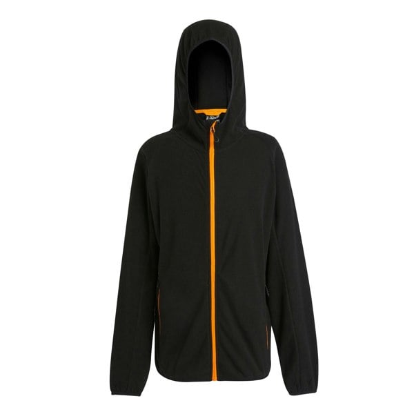 Regatta Mens Navigate Full Zip Fleece Jacket - Black/Orange Pop