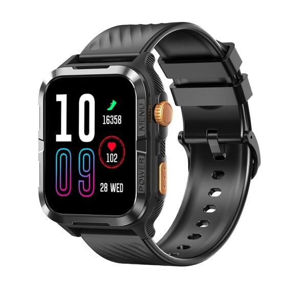 Blackview W10 Pro Bluetooth Calling, GPS & 600mAh Battery Black Men's Smartwatch