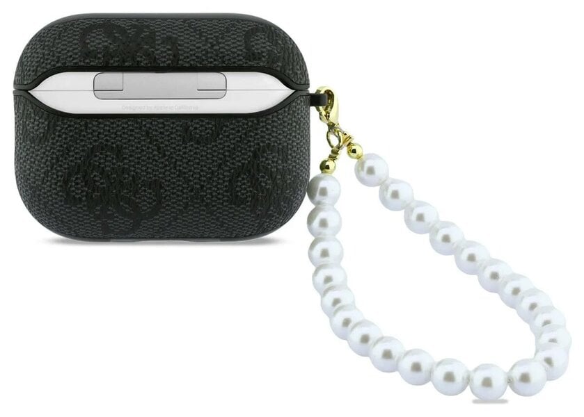 Guess 4G Classic Logo Case with Pearl Strap for Airpods Pro 3 Black - GUAP3P4E4PSK