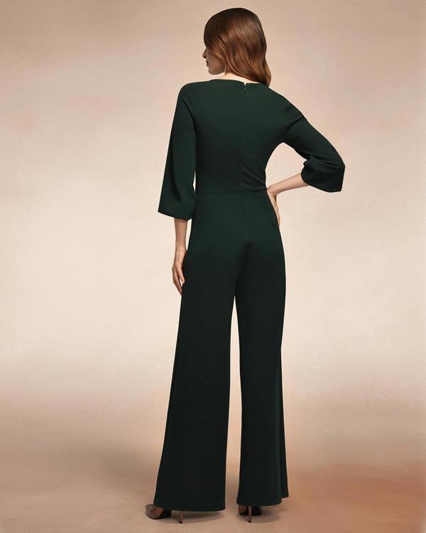 HotSquash Ruched Jumpsuit with Sleeves
