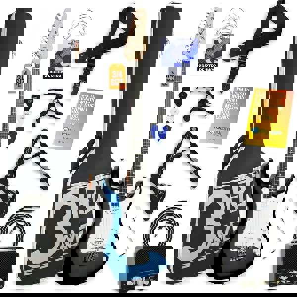 3rd Avenue 3/4 Size Electric Guitar Pack with Amp#Colour_Blueburst