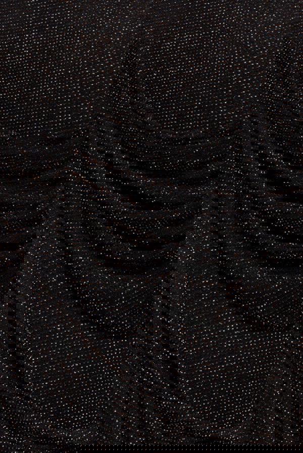 Off The Shoulder Gathered Panel Sparkle Lurex Maxi Dress - Black Gold DR4675