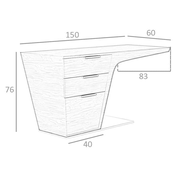 Angel Cerdá Walnut desk with chrome-plated steel base 3012