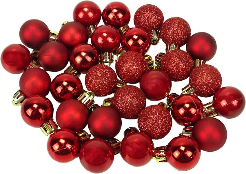30mm Red Shatterproof Christmas Baubles Pack of 12 or 24 for Tree and Home Decorations image 7