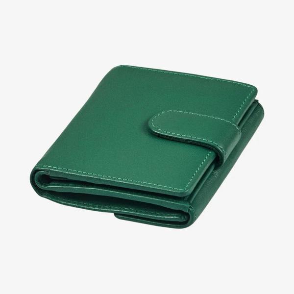 Miami small real leather trifold purse in green with RFID protection