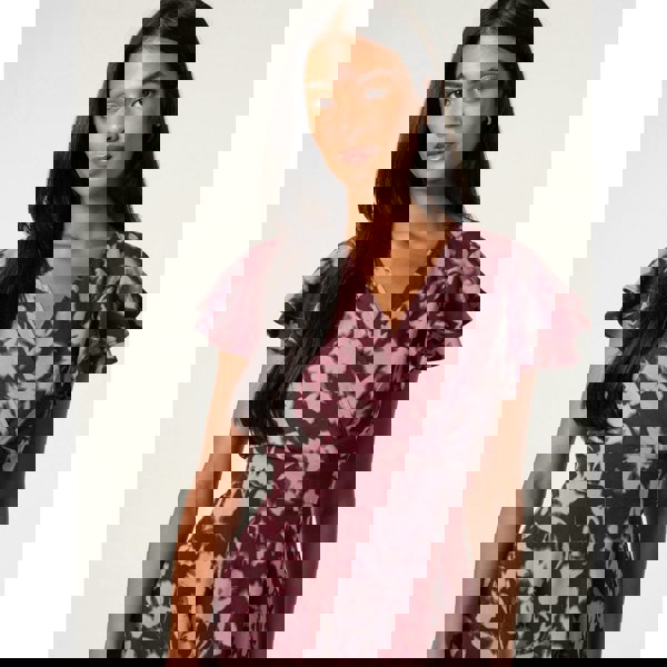 Blue Vanilla Printed Frill Sleeve Mini Dress