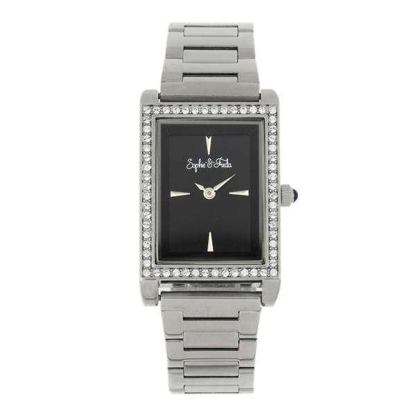 Sophie and Freda Wilmington Bracelet Watch w/Swarovski Crystals - Silver  - SAFSF5601