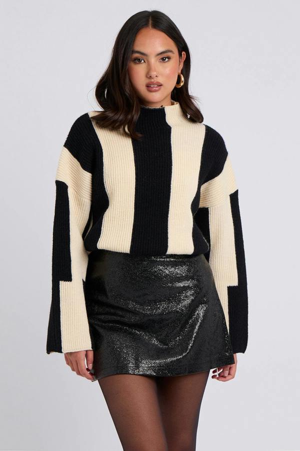 Urban Bliss Glitter PU Mini Skirt