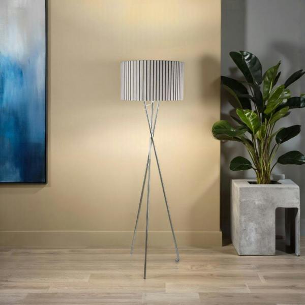 Sabella Tripod Floor Lamp Satin Nickel