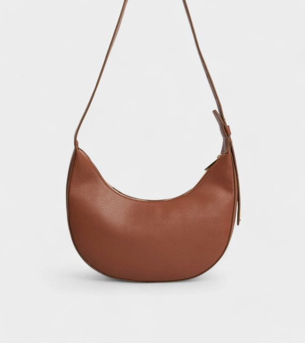 Votch River Vegan Bio-Based Bamboo Leather Hobo Bag in Brown