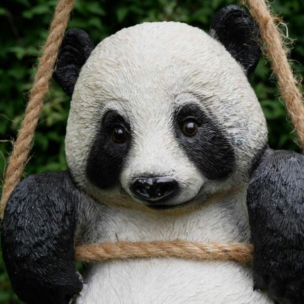 Hanging Panda Fence Hanger Garden Ornament
