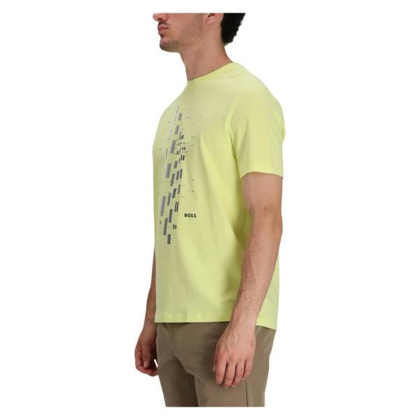Boss Mens Geometric Stretch Regular T-Shirt - Green - 