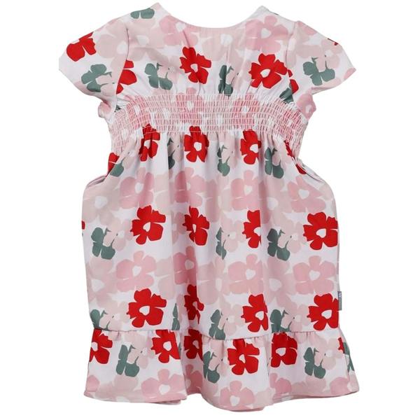 Trespass Girls Ever So Floral Smock Dress - Red - 