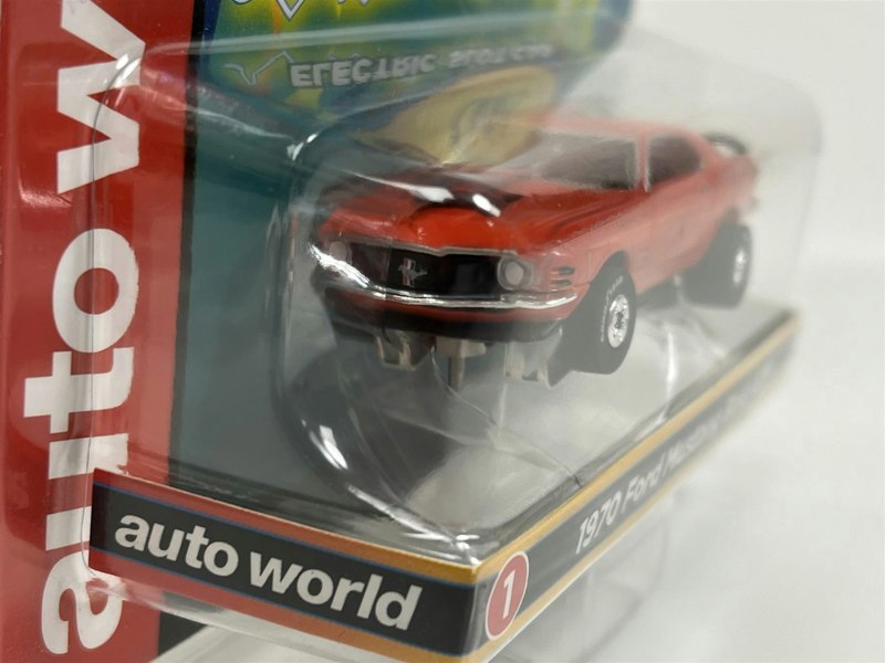 Auto World Slot Cars 1970 Ford Mustang Boss 429 Orange Thunderjet Ultra G HO Slot Car SC377-1