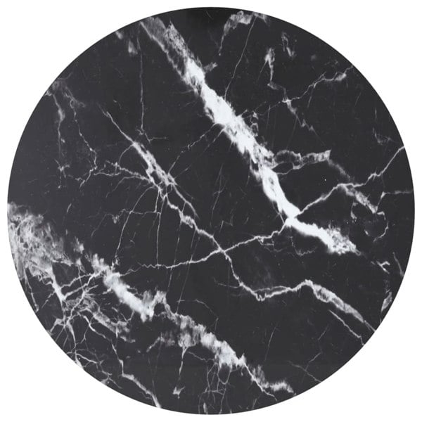 Berkfield Table Top Black �_�”�_90x1 cm Tempered Glass with Marble Design
