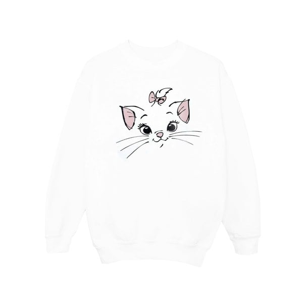 Disney Girls Classics Marie Face Pocket Sweatshirt - White