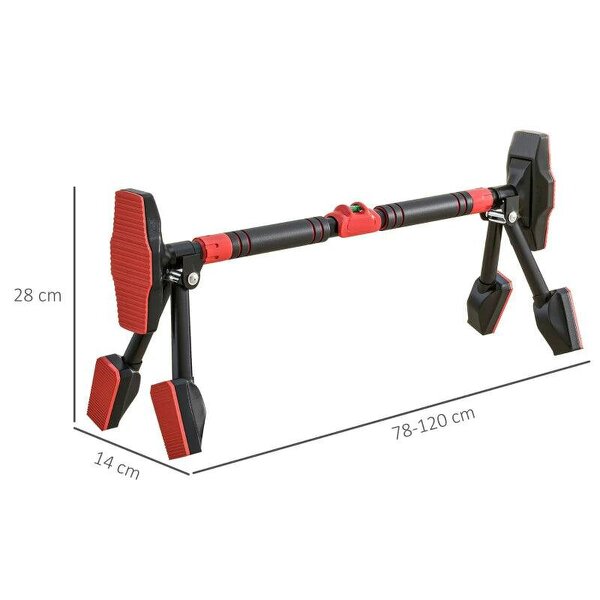 Pull up Bar Doorway 79-100cm, No Screw Chin up Bar 225kg Capacity, with Level Gauge, Triangle Support, for Home Workout