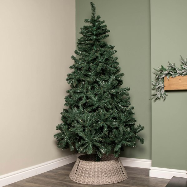 Samuel Alexander 48/70cm Samuel Alexander Large KD Plastic Wicker Rattan Woven Christmas Tree Skirt in Grey
