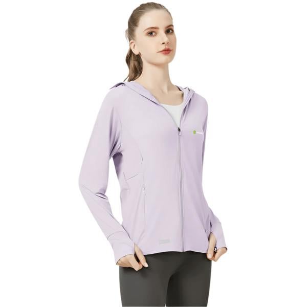 Anniou Raw Yarn Hooded Sun Protection Jacket - purple