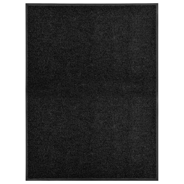 Berkfield Doormat Washable Black 90x120 cm