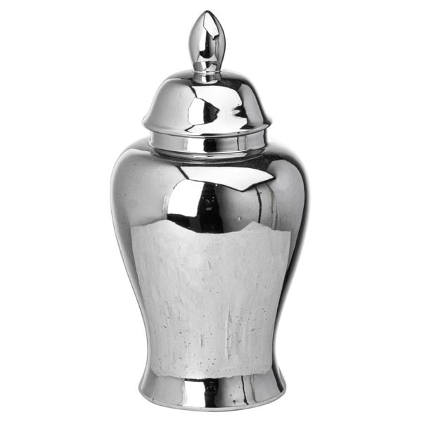 Hill Interiors Chrome Ginger Jar - Silver