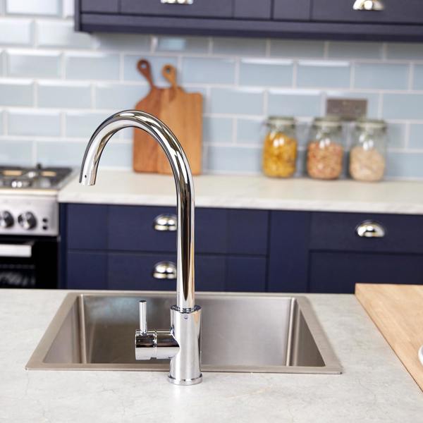 Top-Fix | Vito Swan Neck Style Kitchen Mixer Tap | Polished Chrome Finish