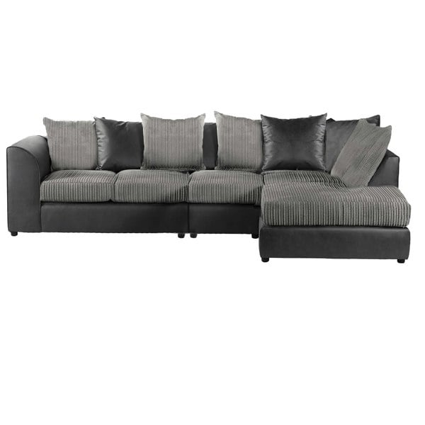 Furnishings For Less Luxor Full Cord Fabric 5 Seater Corner Sofa Scatter Back