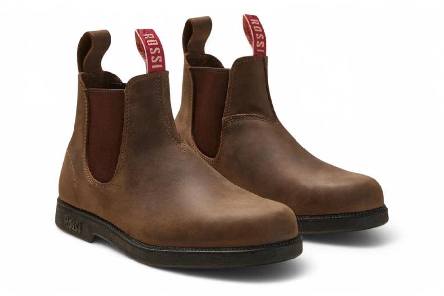 Rossi Boots Rossi 607 Booma Rustic Brown Leather Chelsea Boots