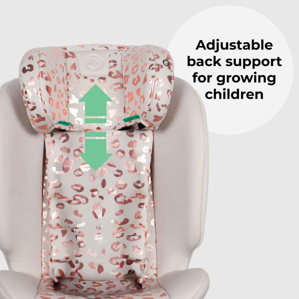 My Babiie MBCS300 Easy Spin R129 Car Seat with Top Tether - Pink Leopard