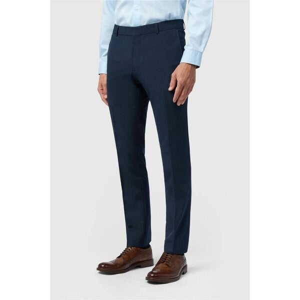 Limehaus Slim Fit Navy Stretch Trousers