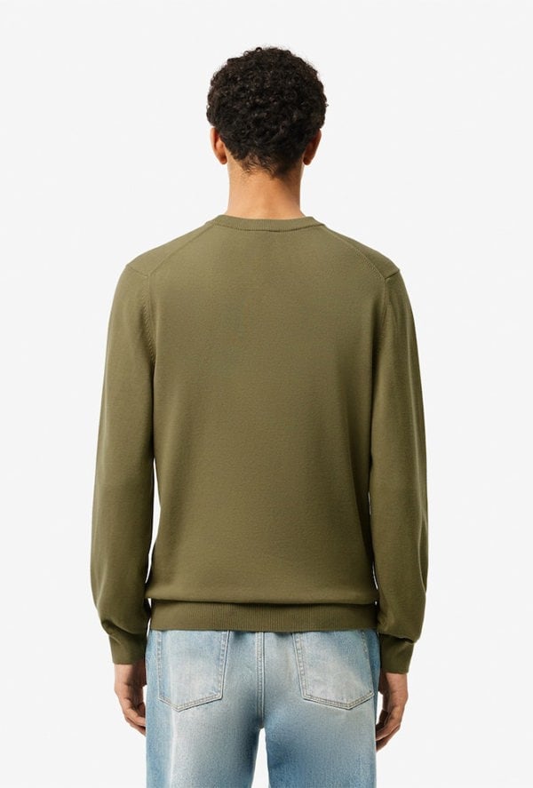 Lacoste Men's Monochrome Crew Neck Sweater - Green