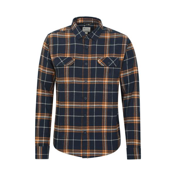Mountain Warehouse Mens Trace Flannel Long-Sleeved Shirt - Bright Blue - 