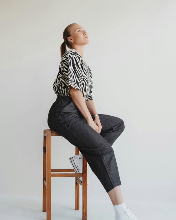 Kate Black Barrel Leg Trousers - image 6