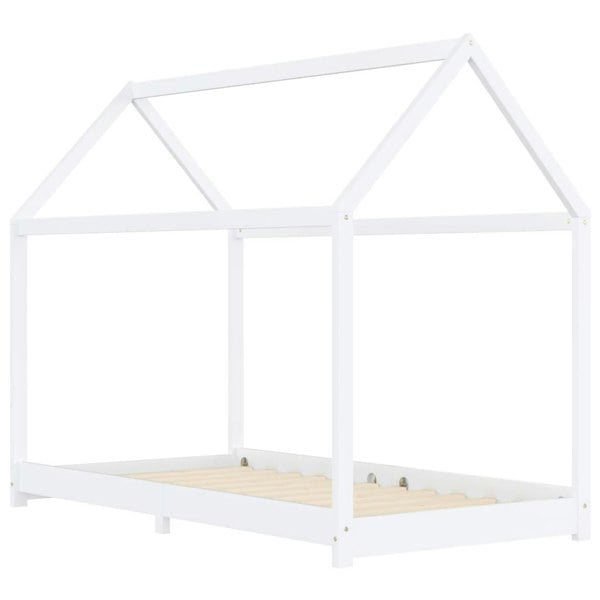 Berkfield Kids Bed Frame White Solid Pine Wood 90x200 cm