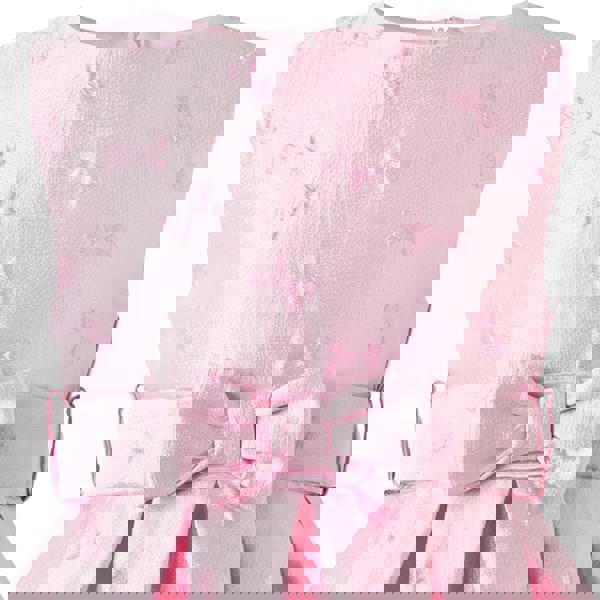 Rachel Riley Pink Bow Damask Dress