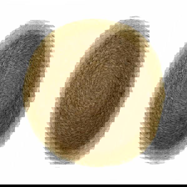 JVL Palma Natural Scalloped Woven Storage Basket for Stylish Home Organisation