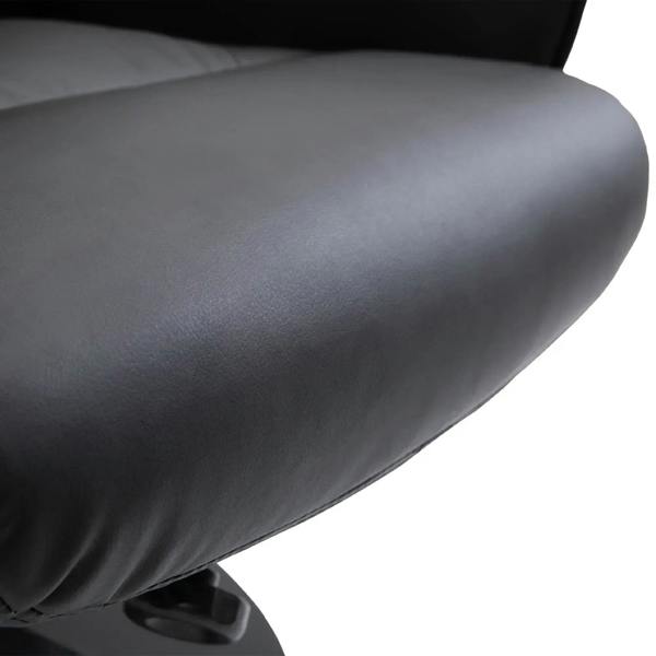 Black PU leather armchair seat cushion with smooth padded surface