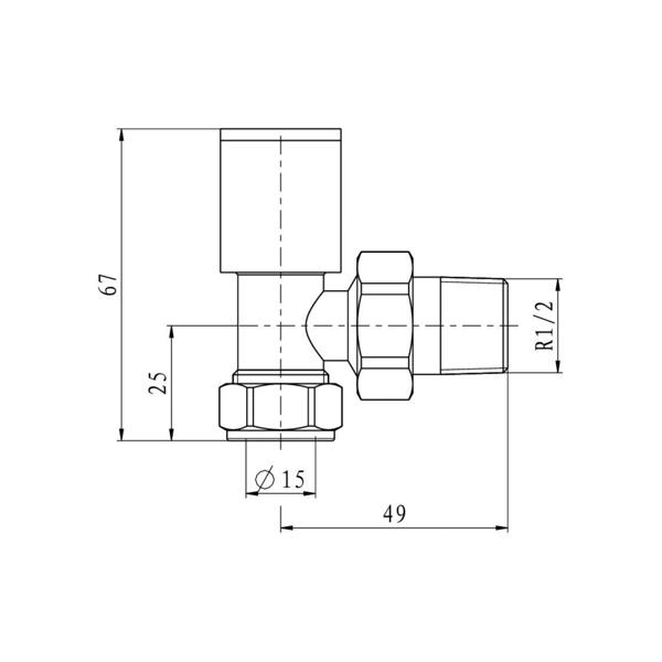 Flode Angled Round Manual Radiator Valve Pack | 15mm x 1/2″ | Chrome
