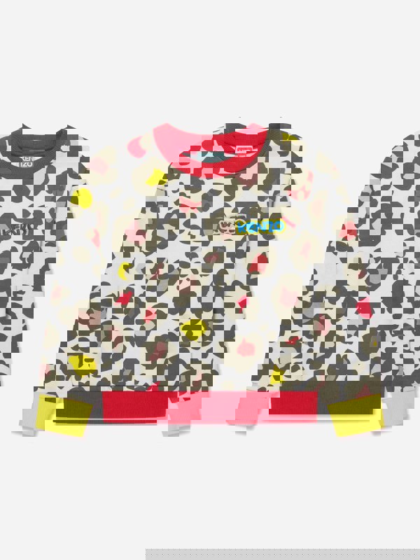 KENZO KIDS KENZO Girls Animal Print Sweatshirt in Stone