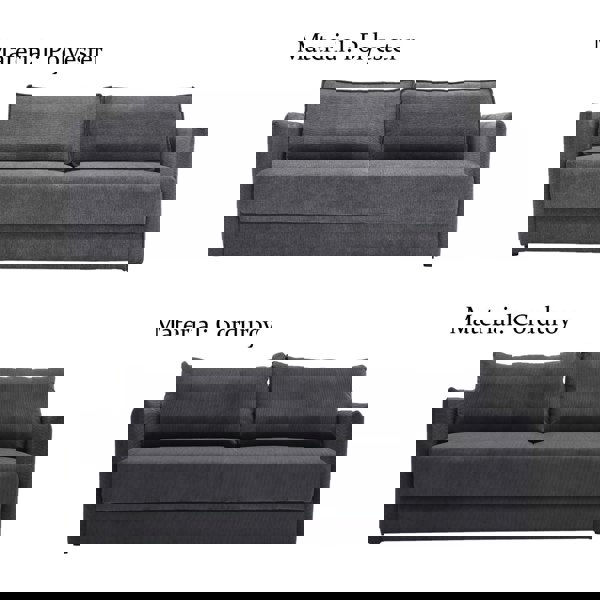 Grey 3-Seater Sleeper Sofa Bed polyester/corduroy Living and Home 