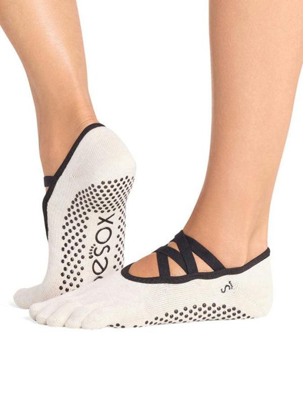 ToeSox Elle Full Toe Grip Socks - Sandy