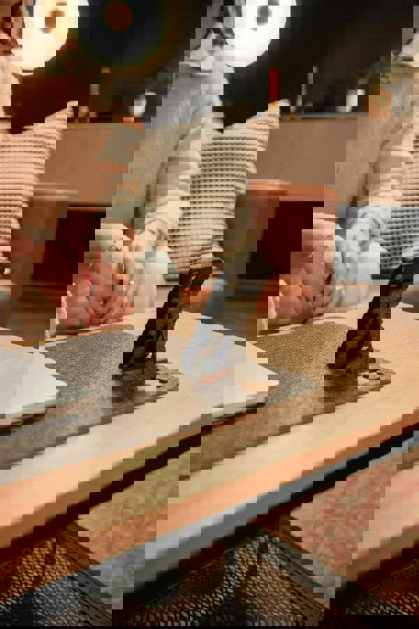 Durable Premium Soft Felt Desk Mat | with Fold Out Phone Holder | 70 x 33 cm