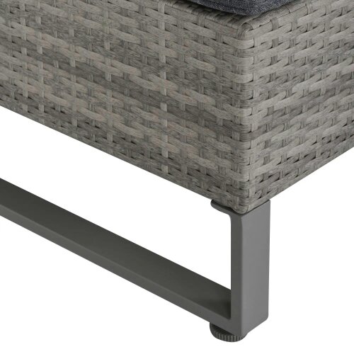 Bobobiy 4 Pieces Rattan Garden Set, 4 Seater Garden Sofa Set with Storage Box, Wicker Outdoor Conservatory Furniture with Cushions, Grey