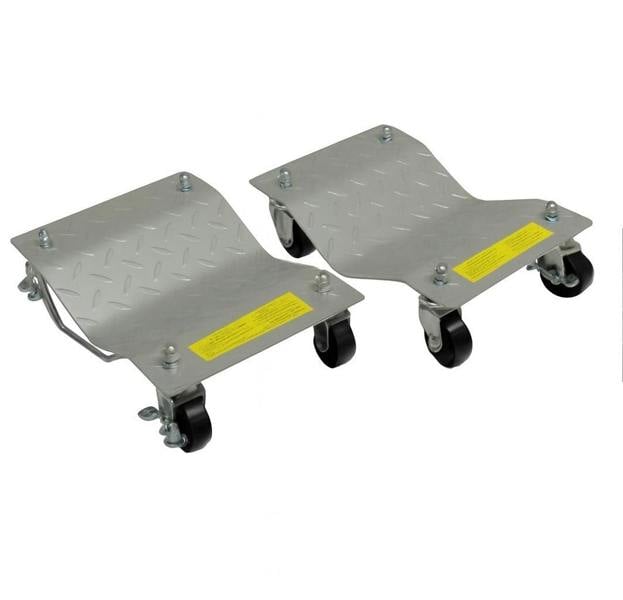 Car Tyre Skate Wheel Dolly x2 (1500LB Heavy Duty Vehicle Positioning Trolley)