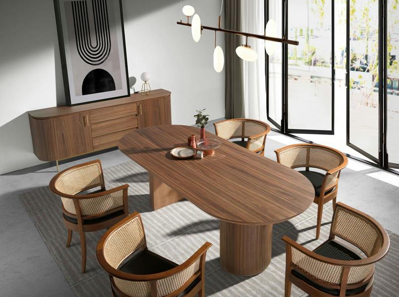 Angel Cerdá Sideboard walnut and golden polished steel 3228